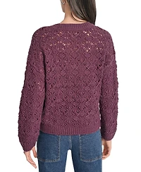 Dkny Jeans Petite Pointelle Crewneck Sweater