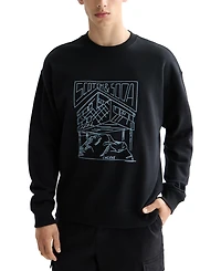 Scotch & Soda Men's Relaxed Fit Long Sleeve Logo Graphic Sweatshirt
