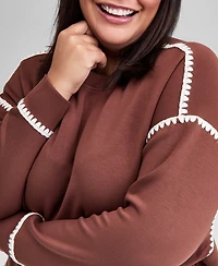 And Now This Trendy Plus Scuba Whipstitch Sweatshirt, Macy's Exclusive