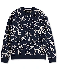 Scotch & Soda Men's Relaxed Fit Long Sleeve Ribbon Print Sweatshirt