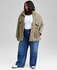 And Now This Trendy Plus Quilted Embroidered-Trim Jacket, Macy's Exclusive