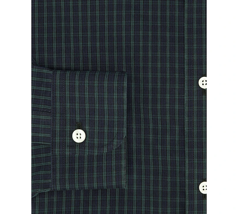 Brooks Brothers Men's Regular-Fit Spread Collar Tartan Plaid Dress Shirt