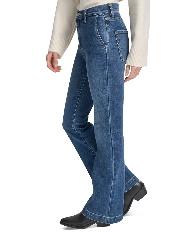 Dkny Jeans Petite High-Rise Flare-Leg
