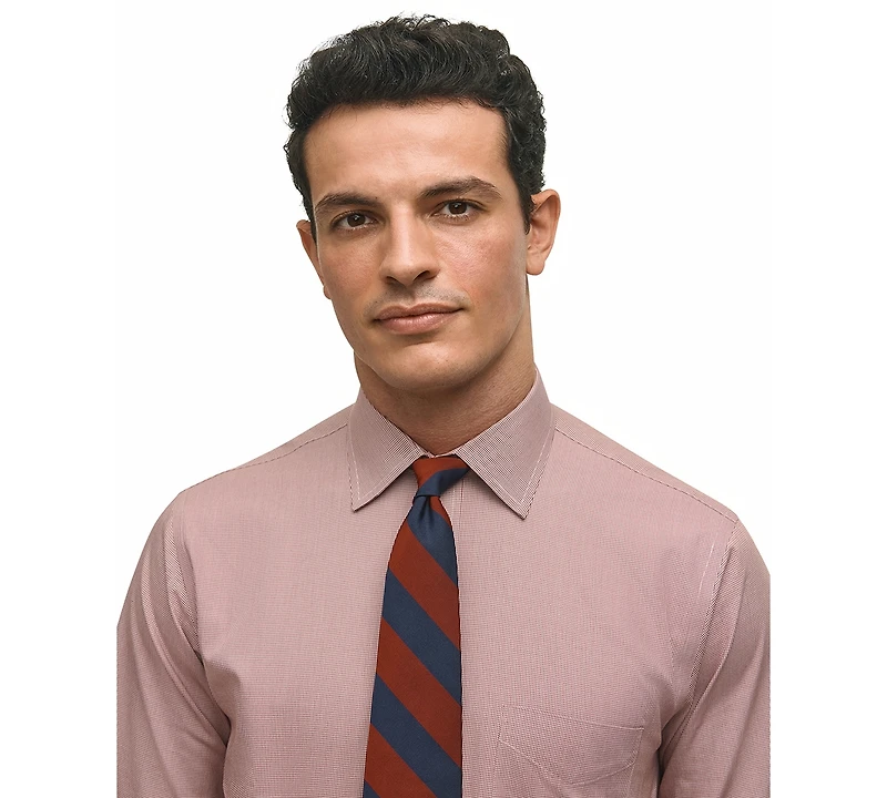 Brooks Brothers Men's Regular-Fit Spread Collar Micro-Houndstooth Dress Shirt