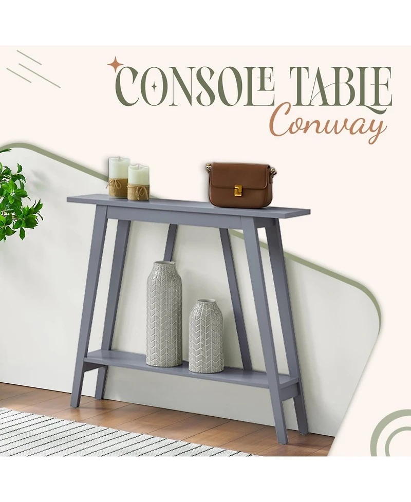 Kings Brand Furniture Conway Console Table Functional Narrow Wood Accent Entryway Table with Storage Shelf