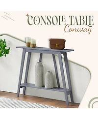 Kings Brand Furniture Conway Console Table Functional Narrow Wood Accent Entryway Table with Storage Shelf