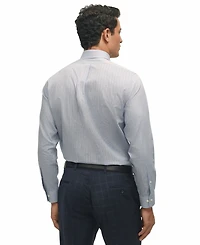 Brooks Brothers Men's Regular-Fit Spread Collar Grid Check Dress Shirt
