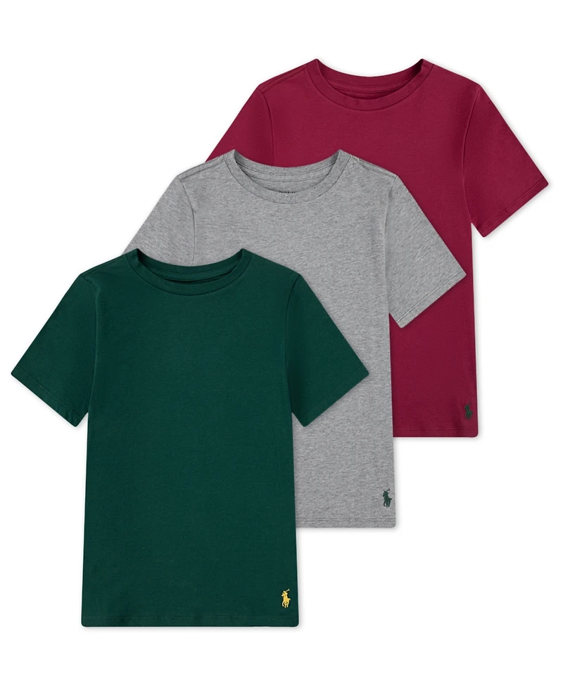 Polo Ralph Lauren Big Boys Crewneck Undershirts, 3 Pack