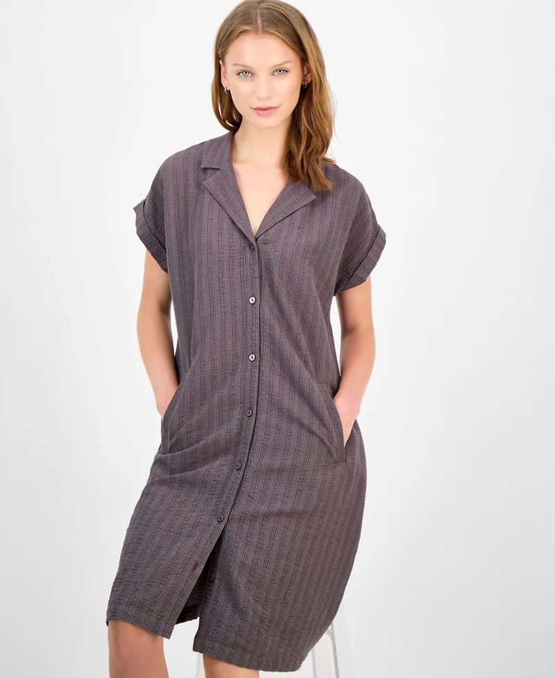 Eileen Fisher Women's Striped Notched-Collar Shirtdress