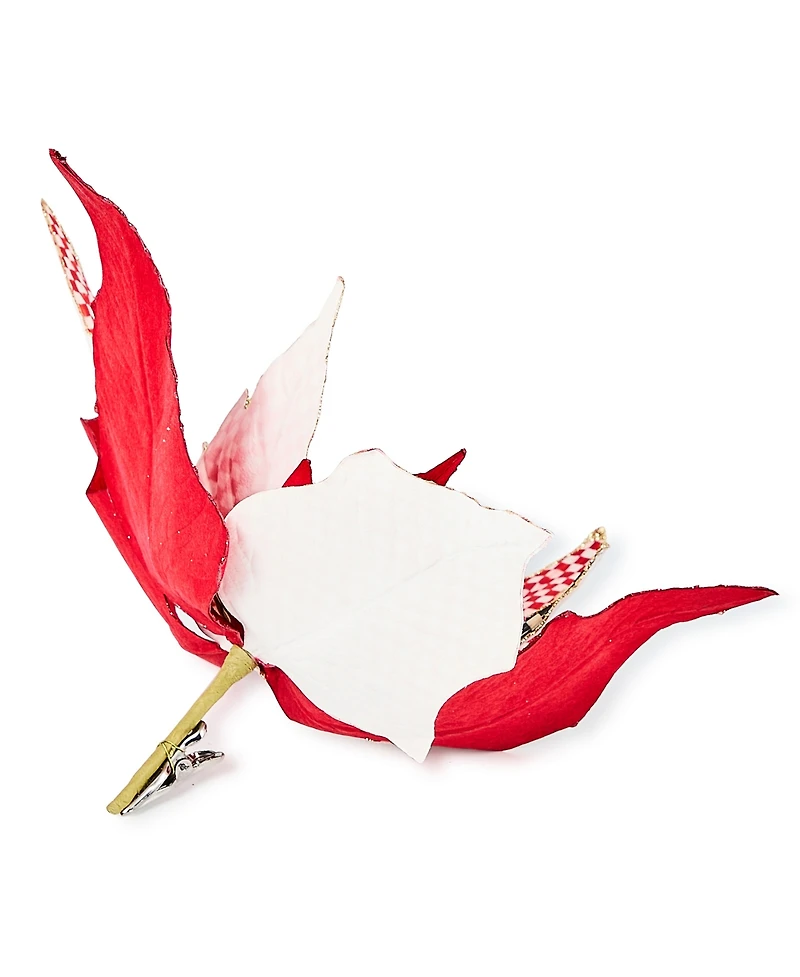 MacKenzie-Childs Courtly Check Jumbo Poinsettia Clip
