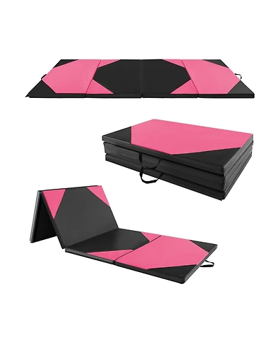 Akiudex 10 Feet x 4 Feet x 2 Inch Folding Exercise Mat with Hook and Loop Fasteners