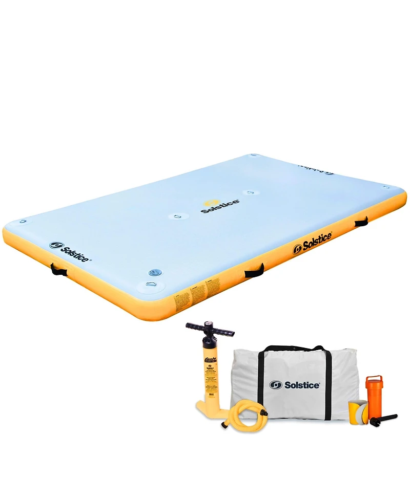 Solstice 8 x 5 ft Inflatable Floating Dock Rafting Platform w/Pump & Bag, Multi