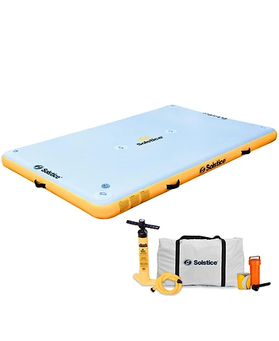 Solstice 8 x 5 ft Inflatable Floating Dock Rafting Platform w/Pump & Bag, Multi