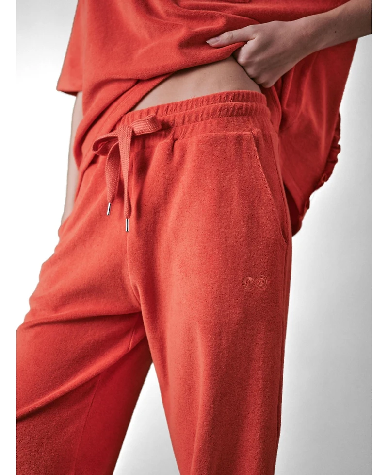 Cape Cove Women's Sea Coral Slim Terry Pant