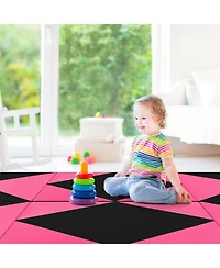 Akiudex 8 Ft Pu Leather Folding Gymnastics Mat with Hook and Loop Fasteners