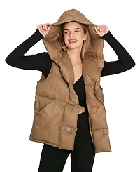 Belle & Bloom Women's Over My Head Hooded Puffer Vest
