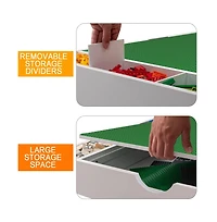 Cesicia 2 in 1 Rollaway Play Table and Toy Organizer Compatible with Lego Suitable for Storing Under Bed or Sofa-White