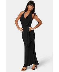 Bebe Women's Surplice Drape Maxi Dress