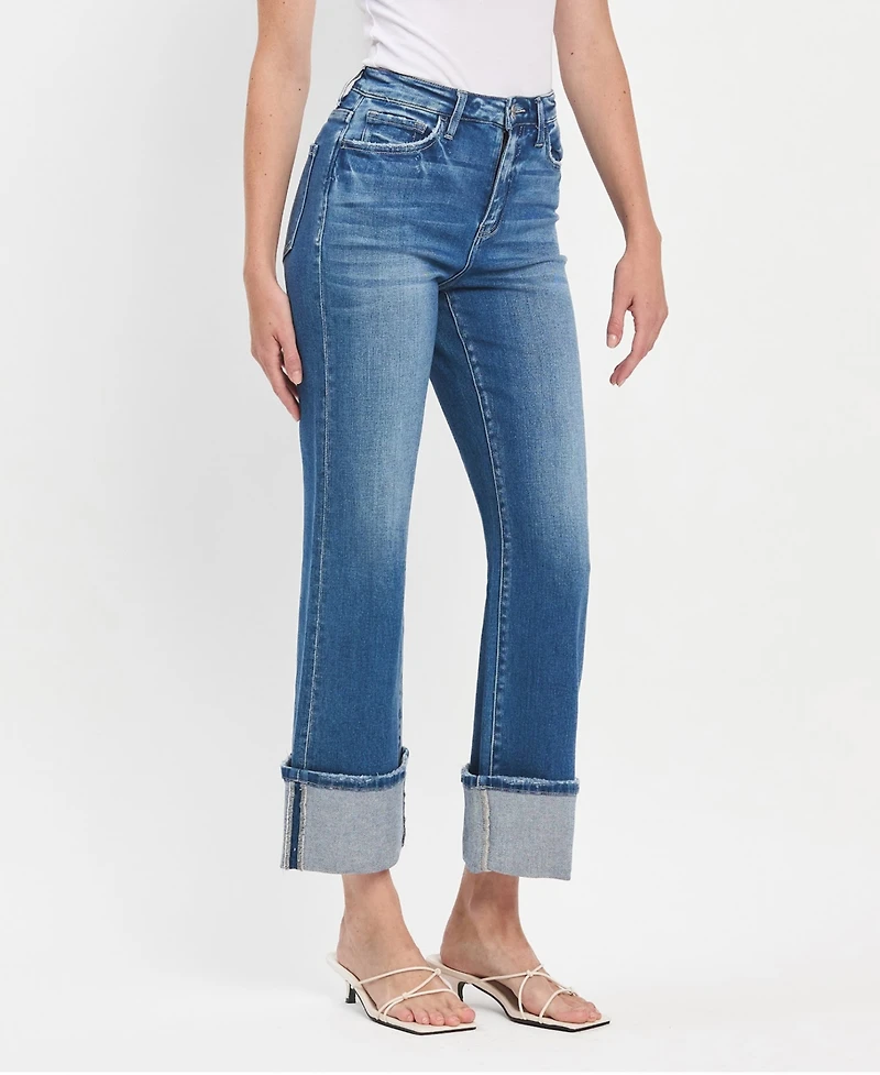 Flying Monkey Women's Super High Rise Vintage-like Flare Jeans