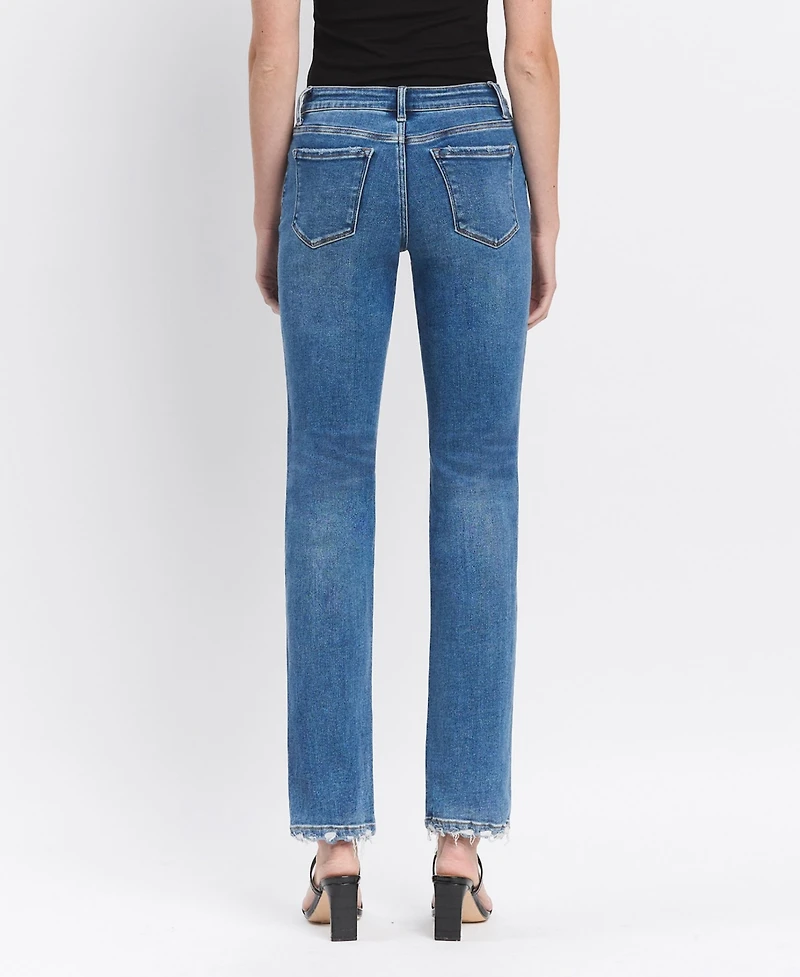 Flying Monkey Women's Mid Rise Straight Jeans
