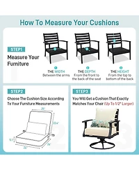 Aoodor 24.4" x 24.4"x5.1" Patio Furniture Outdoor Deep Seat Cushion(2 pieces