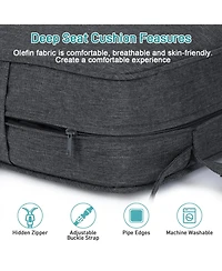 Aoodor 22'' x 24'' Outdoor Deep Seat Chair Cushion Set，Olefin Fabric Slipcover and Sponge Foam (Set of 2 Seats, 2 Backs