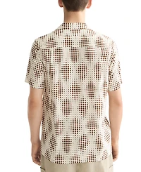 Scotch & Soda Men's Relaxed Fit Short Sleeve Printed Button-Front Camp Shirt