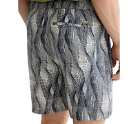 Scotch & Soda Men's Relaxed Fit Marble Print 7.5" Bermuda Shorts