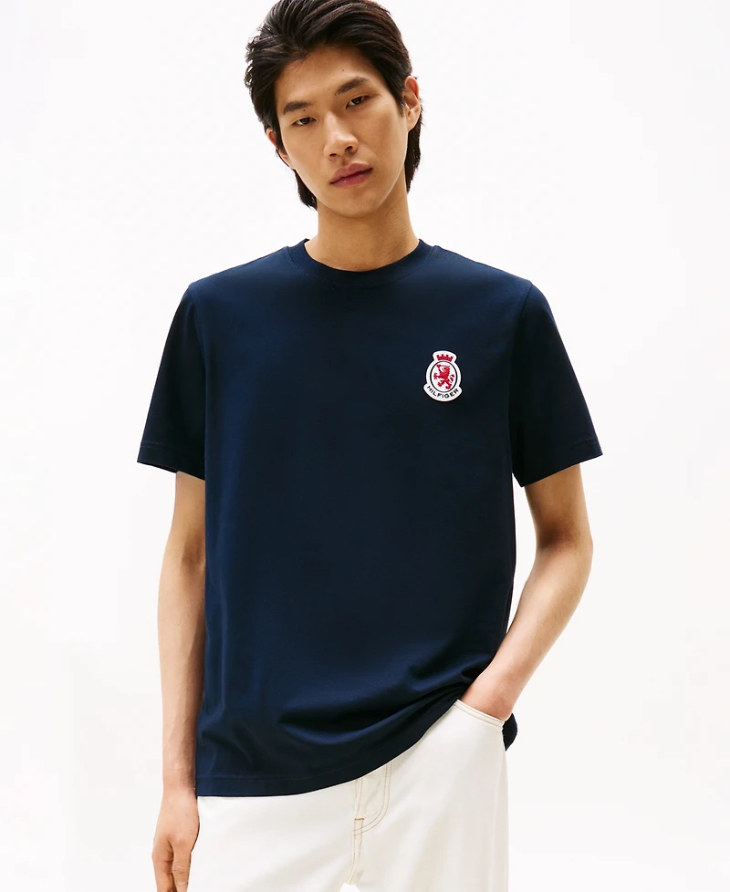 Tommy Hilfiger Men's Red, White & Blue Embroidered Crest T-Shirt