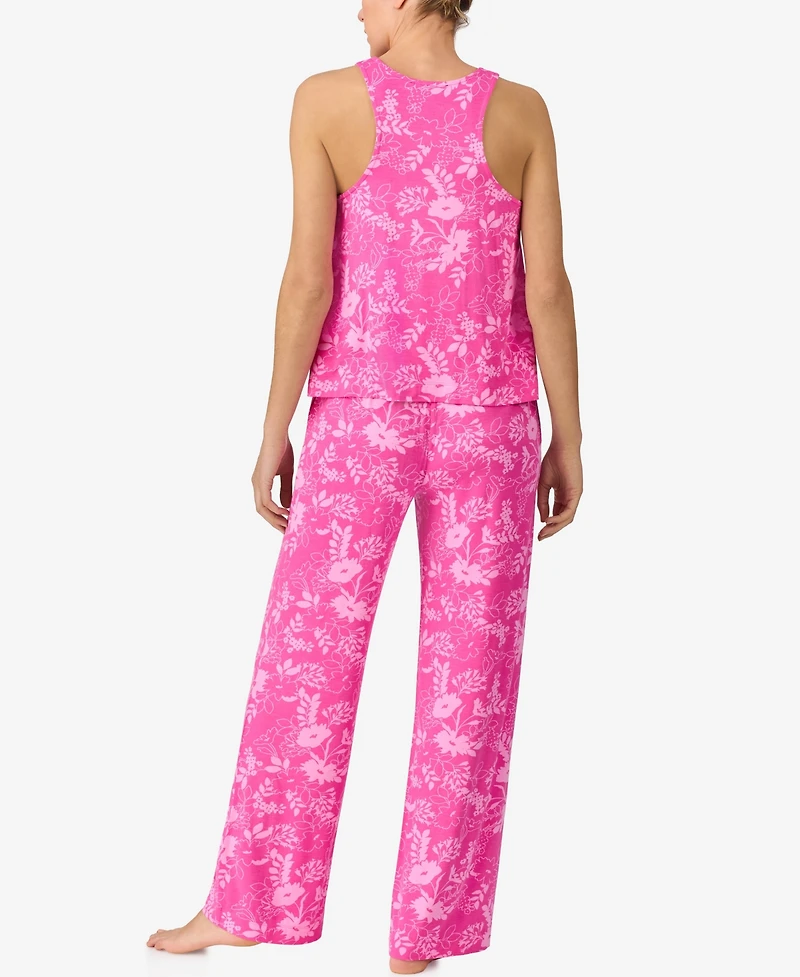 Sanctuary Women's Sleeveless Knit Long Flowy Pajama Set with Pockets