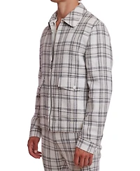 Paisley & Gray Men's Milo Slim Fit Long Sleeve Zip Front Plaid Bomber Jacket