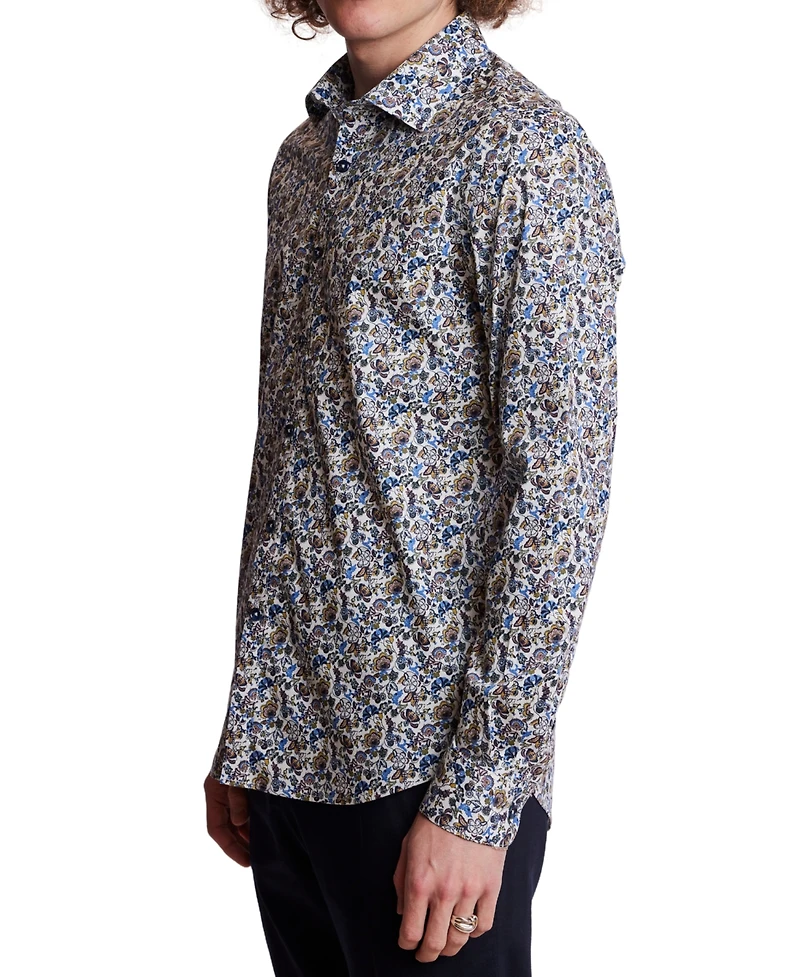 Paisley & Gray Men's Samuel Slim Fit Long Sleeve Floral Print Button-Front Shirt