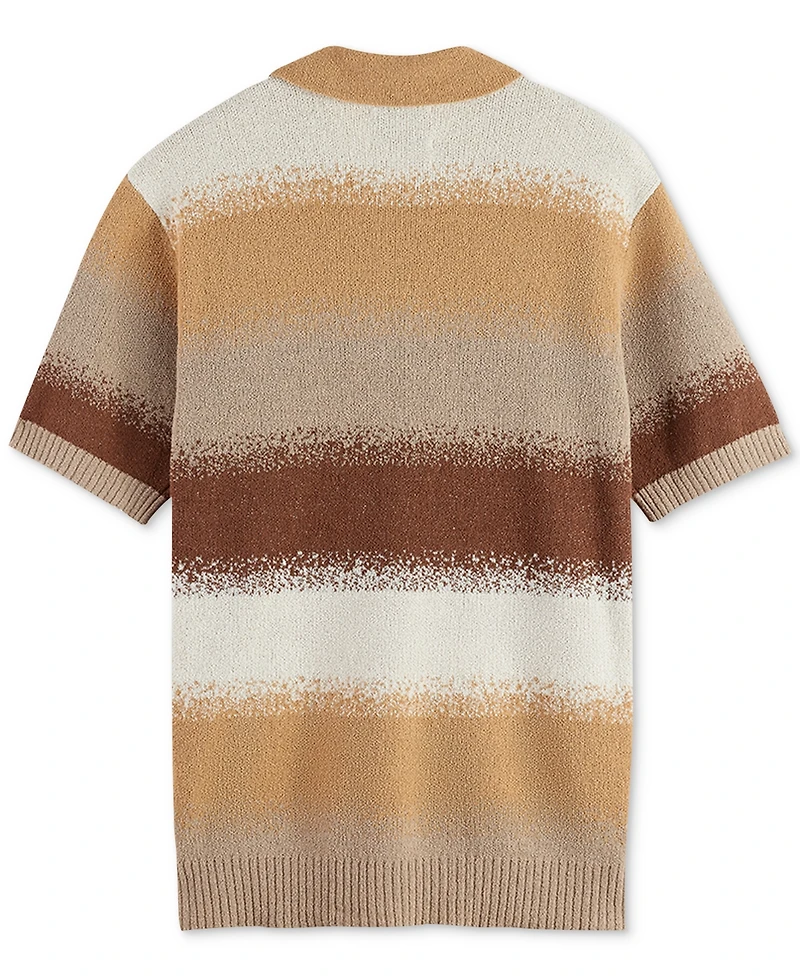 Scotch & Soda Men's Relaxed Fit Short Sleeve Striped Polo Shirt
