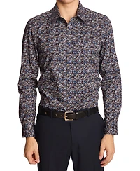 Paisley & Gray Men's Parker Slim Fit Long Sleeve Abstract Print Button-Front Shirt