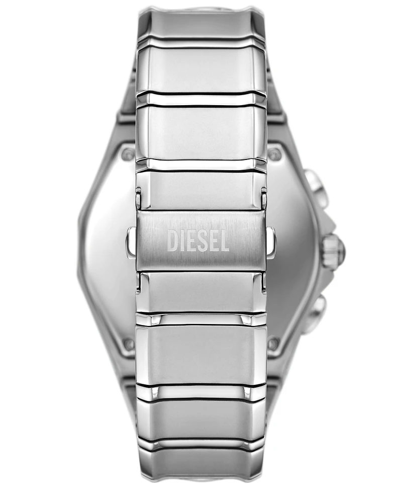 Diesel Men's D-Curve Quartz Chronograph Silver Stainless Steel Watch, 48mm
