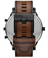 Diesel Men's Mr. Daddy Slim Quartz Three-Hand Date Brown Leather Watch, 54mm