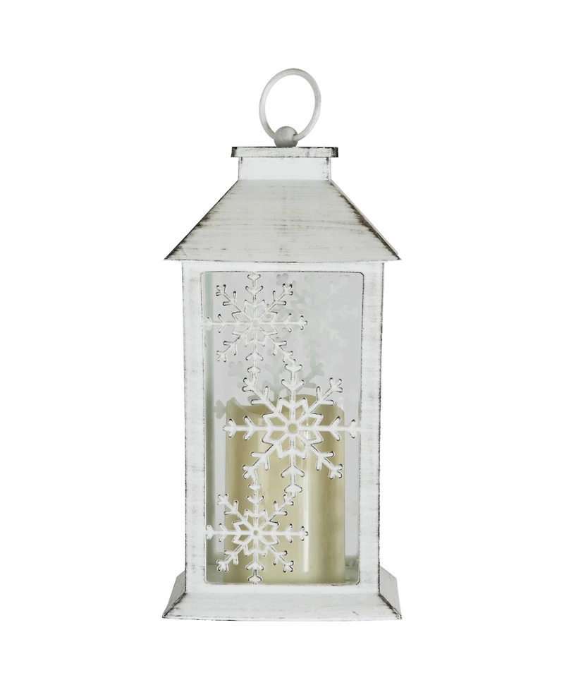 Northlight 11" Led Lighted Snowflakes Christmas Candle Lantern