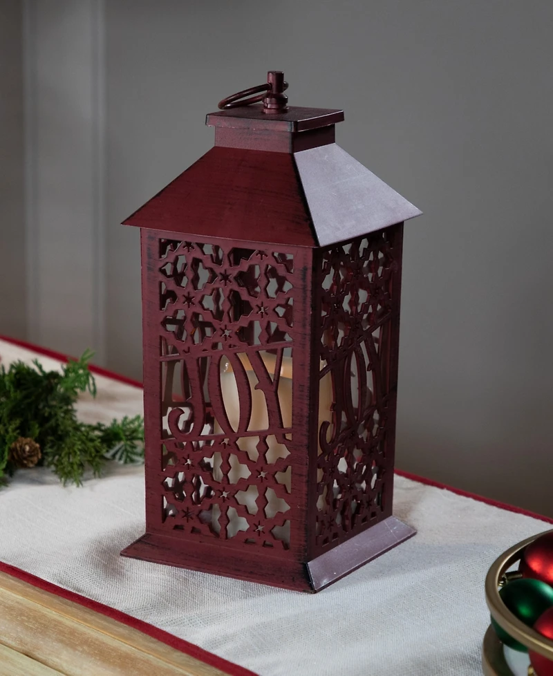 Northlight 11" Snowflakes Joy Christmas Candle Lantern
