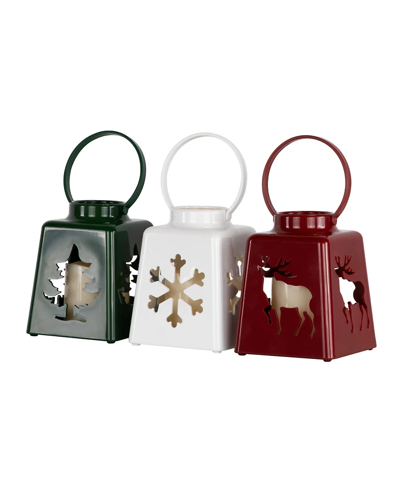 Northlight Led Lighted Christmas Candle Lanterns, Set of 3