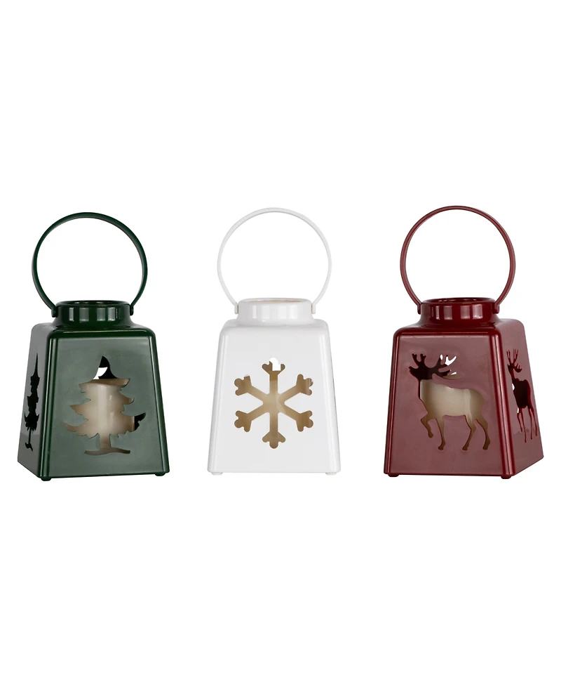 Northlight Led Lighted Christmas Candle Lanterns, Set of 3