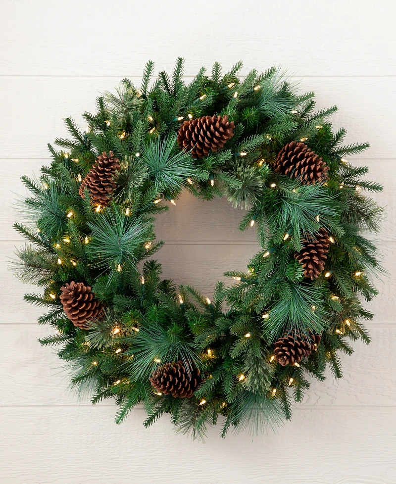 Balsam Hill 30" Mixed Pre-Lit Wreath