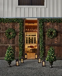 Balsam Hill 24" Outdoor Berry Cypress Pre-Lit Wreath