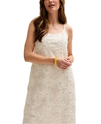 Lily and Lionel London Women's Spaghetti Strap Ribbon Work Midi Dress
