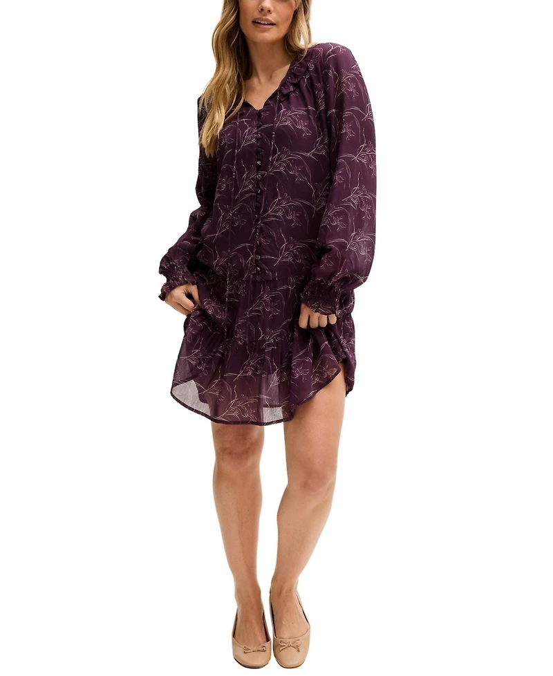 Lily and Lionel London Women's Henrietta Floral Print Button Down Mini Dress