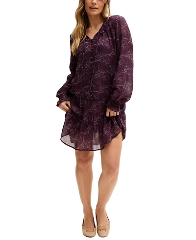 Lily and Lionel London Women's Henrietta Floral Print Button Down Mini Dress