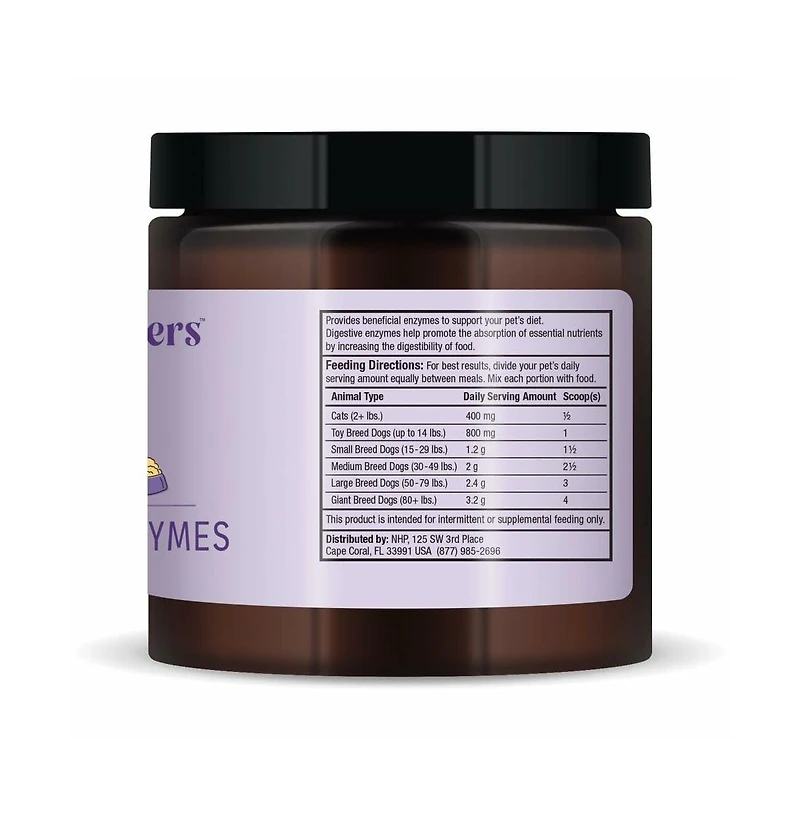 Bark & Whiskers Digestive Enzymes Kibble Diet, for Dogs & Cats, 4.23 oz. (120 g), 150 Scoops, Promotes Carb & Starch Breakdown, Veterinarian Formulate