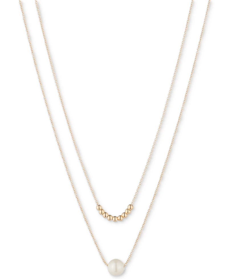 Lauren Ralph Lauren Bead & Imitation Pearl 16" Layered Pendant Necklace