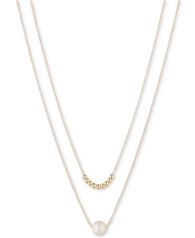 Lauren Ralph Lauren Bead & Imitation Pearl 16" Layered Pendant Necklace