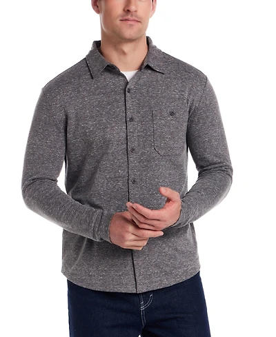 Weatherproof Vintage Men's Long Sleeve Heathered Button-Front Shirt