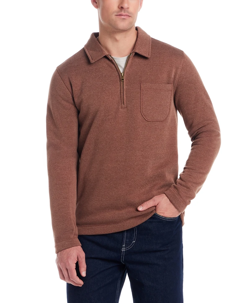 Weatherproof Vintage Men's Pebble Fleece Long Sleeve Quarter-Zip Sweater